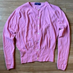 Drumohr Cashmere Cardigan Sweater, Size 46 EU, Pink